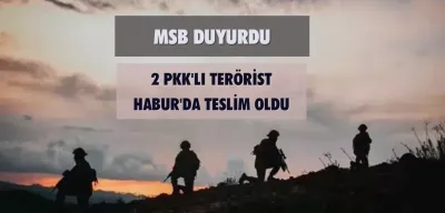 MSB Duyurdu: 2 PKK'lı Terörist Habur'da Teslim Oldu