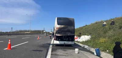 Kuzey Marmara Otoyolunda Yolcu Otobüsünde Yangın