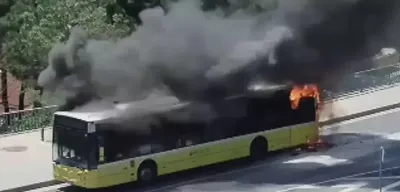 Sarıyer'de İETT Otobüsü Alev Alev Yandı!