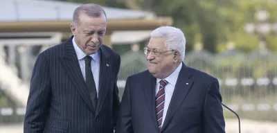 Cumhurbaşkanı Erdoğan, Filistin Devlet Başkanı Mahmud Abbas'ı Külliye'de Ağırladı
