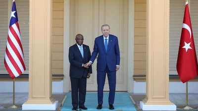 Cumhurbaşkanı Erdoğan, Liberya Cumhurbaşkanı Boakai'yi Kabul Etti