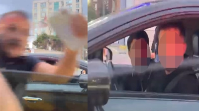 Tek şeritli yolda 'ilk ben geçeceğim' kavgası