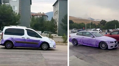 Dinar-Çay Yolunda Araçları Mora Boyayan Kimyasal Madde Tespit Edildi
