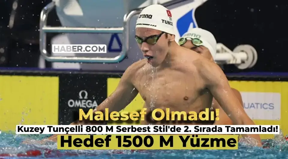 800 Metre Serbest Stil Yüzme Yarışında Kuzey Tunçelli 2. Oldu!