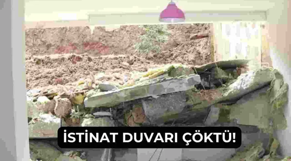 İstinat Duvarı Çöktü! 48 Daireli Binada 6 Daire Ağır Hasar Aldı!