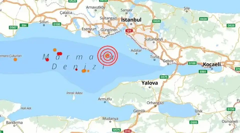İstanbul Adalar'da 3.3 Büyüklüğünde Deprem