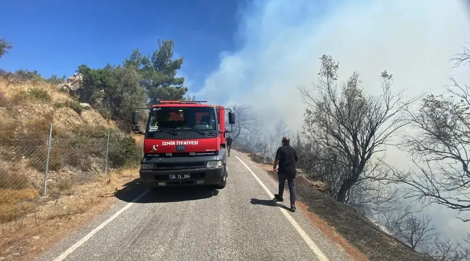 İzmir Seferihisar'da Ormanlık Alanda Yangın Çıktı