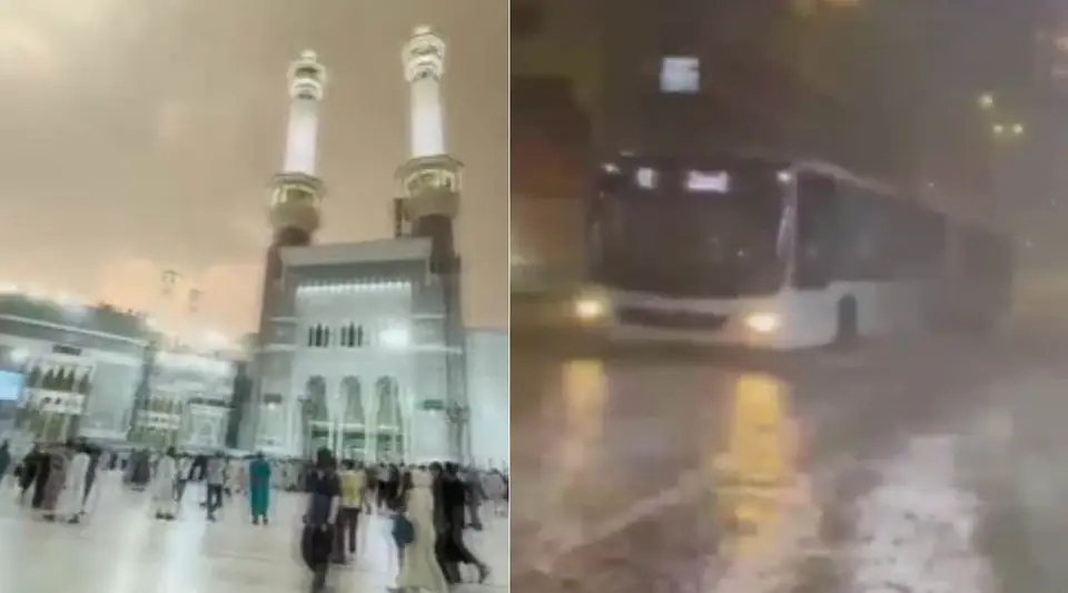 Mekke'de şiddetli sağanak ve fırtına hayatı olumsuz etkiledi