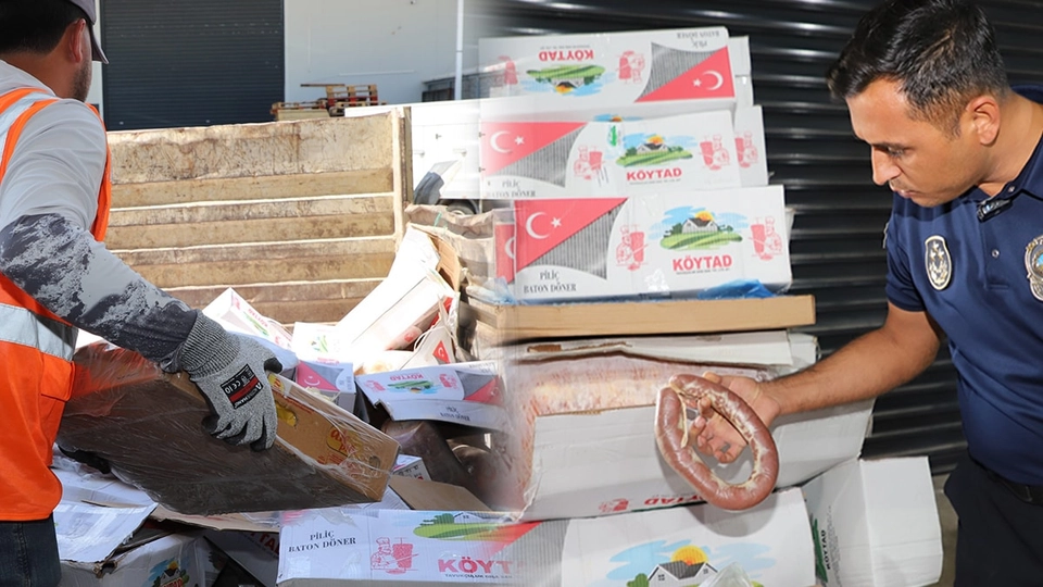 Antalya'daki soğuk hava deposunda tarihi geçmiş 1 ton gıda ele geçirildi