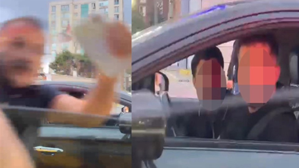 Tek şeritli yolda 'ilk ben geçeceğim' kavgası
