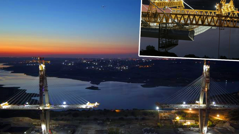 250 tonluk dev tabliye kaldırma operasyonu İstanbul'un dördüncü köprüsünde