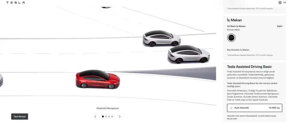 Tesla’dan Türkiye’de sürpriz hamle: Full Self-Driving adı tarihe karıştı!