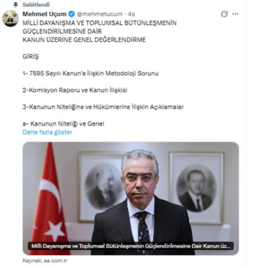 Cumhurbaşkanı Başdanışmanı Uçum