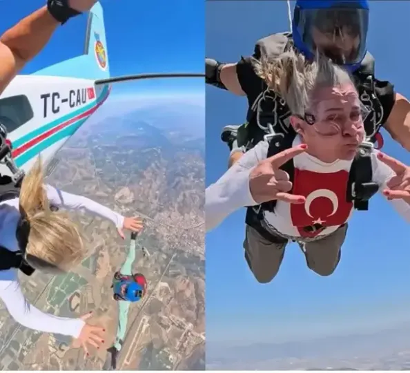 Yeni sezon çekimleri başlamadan önce kısa bir tatil molası veren 60 yaşındaki ünlü oyuncu, adrenalin dolu bir deneyime imza atarak tandem (ikili) paraşütle atlayış gerçekleştirdi. Eğitmeniyle birlikte uçaktan kendini boşluğa bırakan Cilasun'un, serbest düşüş anındaki rahat ve soğukkanlı halleri dikkatlerden kaçmadı.